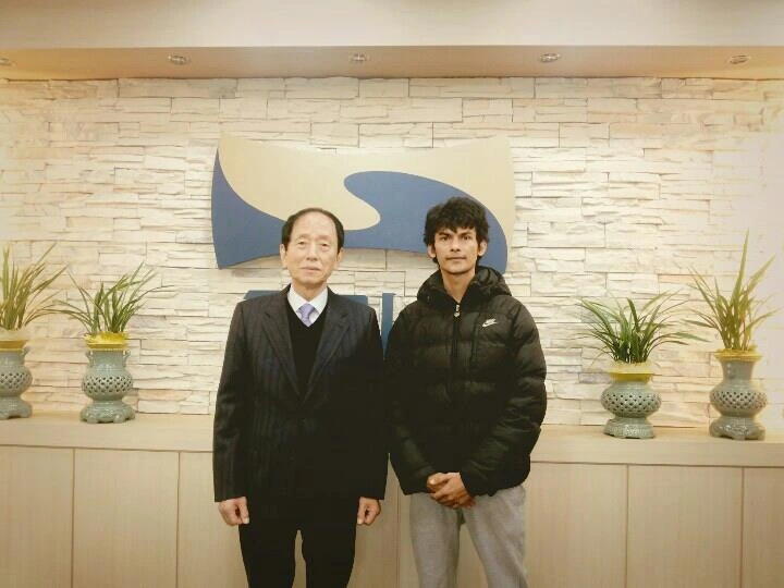 Indian sports coach | Taekwondo star with Kukkiwon President Grandmaster Man Soon Jung in 2014 | Global Indian